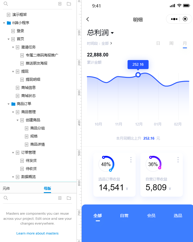 Axure RP电商SaaS后台及移动小程序端高保真原型图